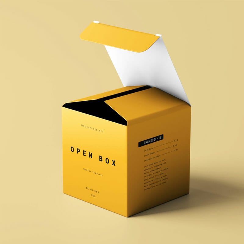 Free Square Open Box Mockup