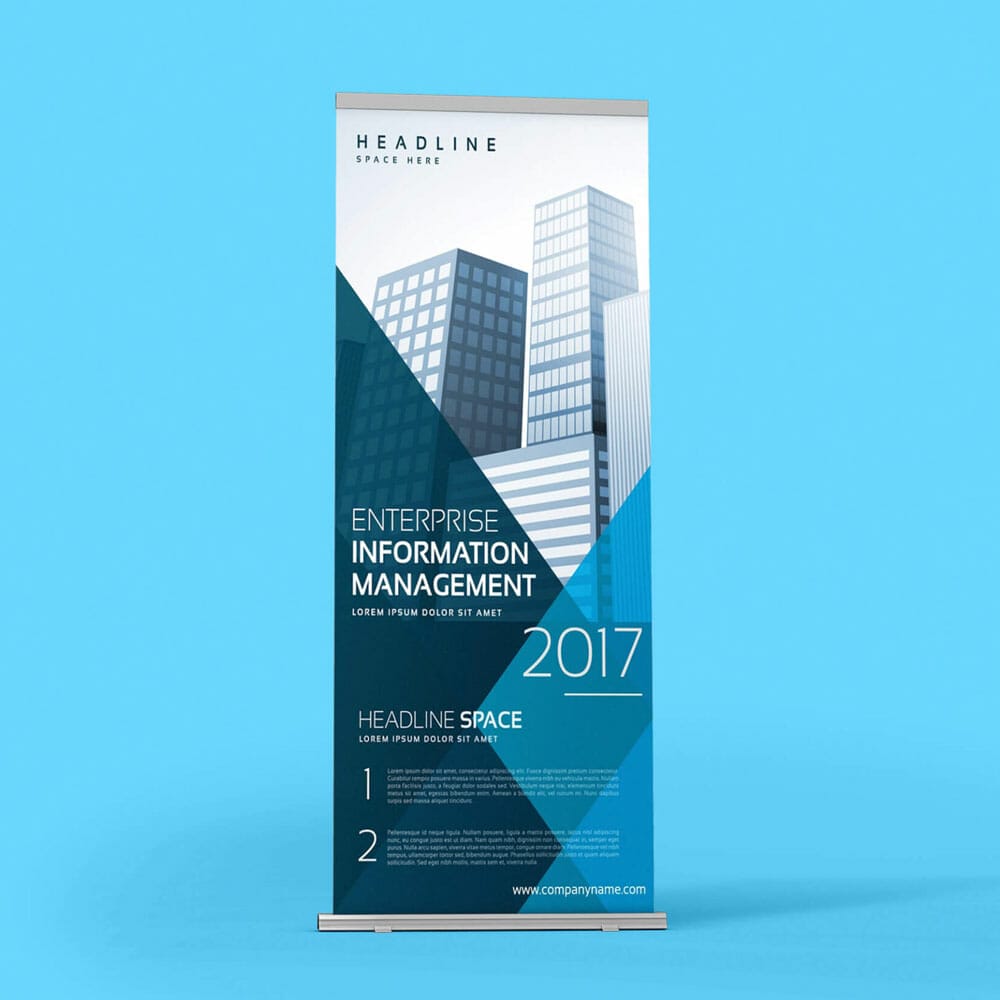 Free Stand Banner Mockup PSD Template