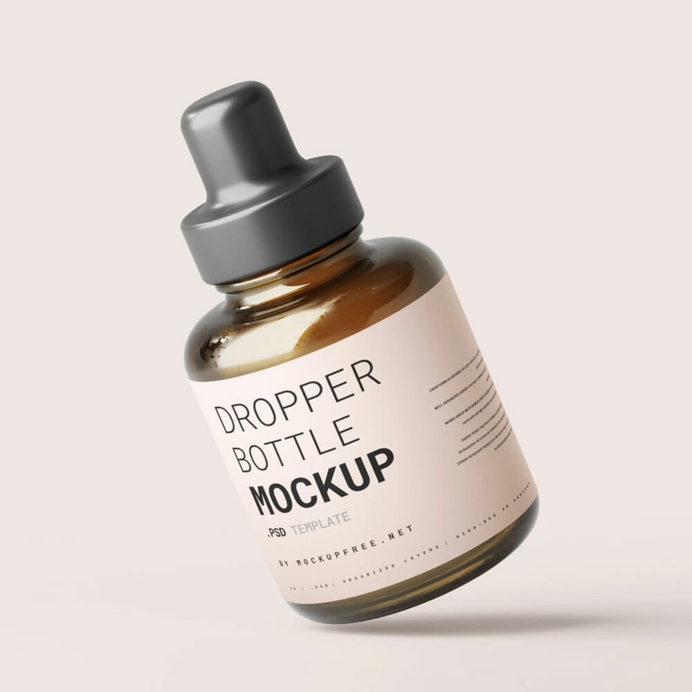 Free Stubby Dropper Bottle Mockups
