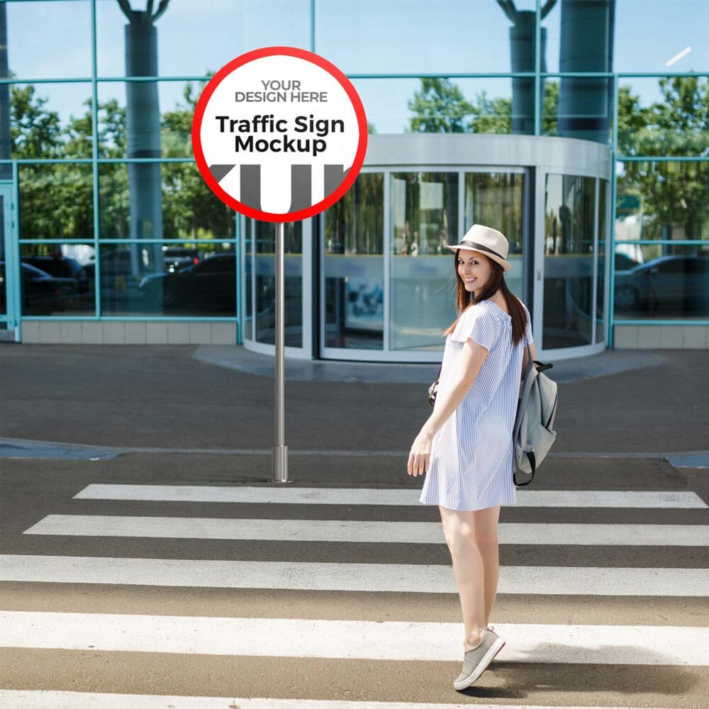 Free Traffic Sign Mockup PSD Template