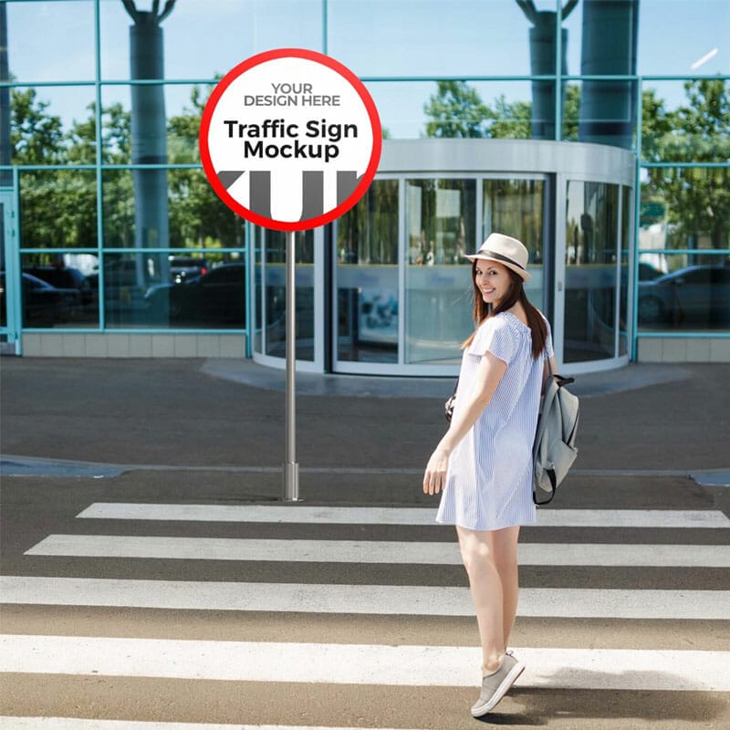 Free Traffic Sign Mockup PSD Template