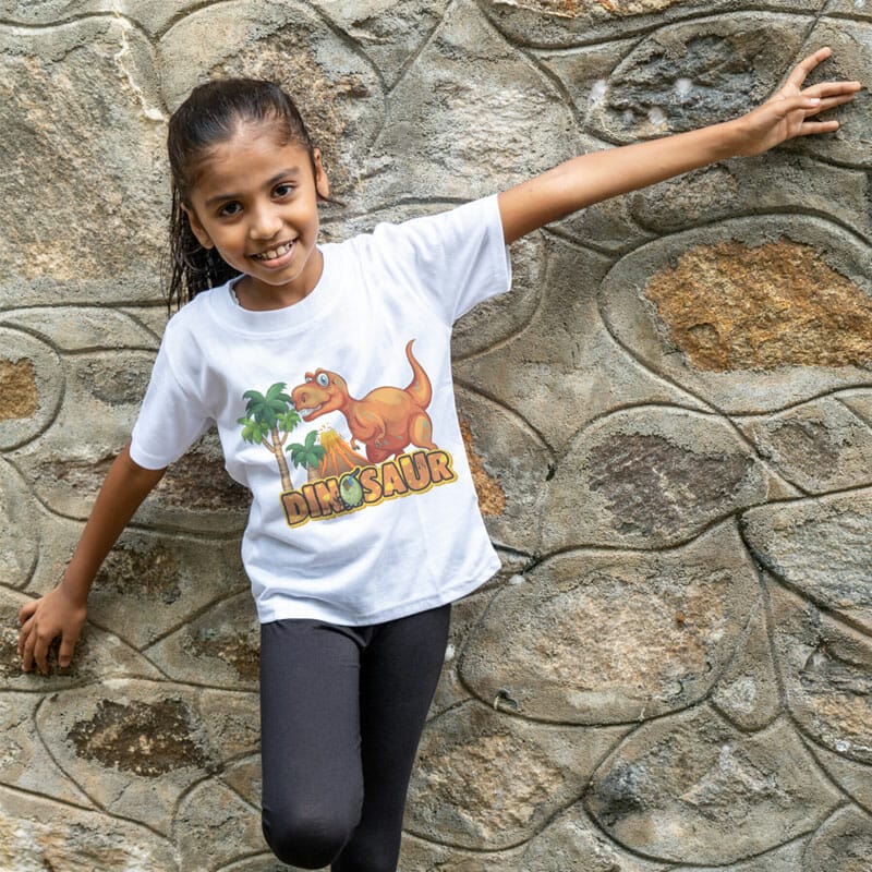 Free Tween Girl Short Sleeve T-Shirt Mockup