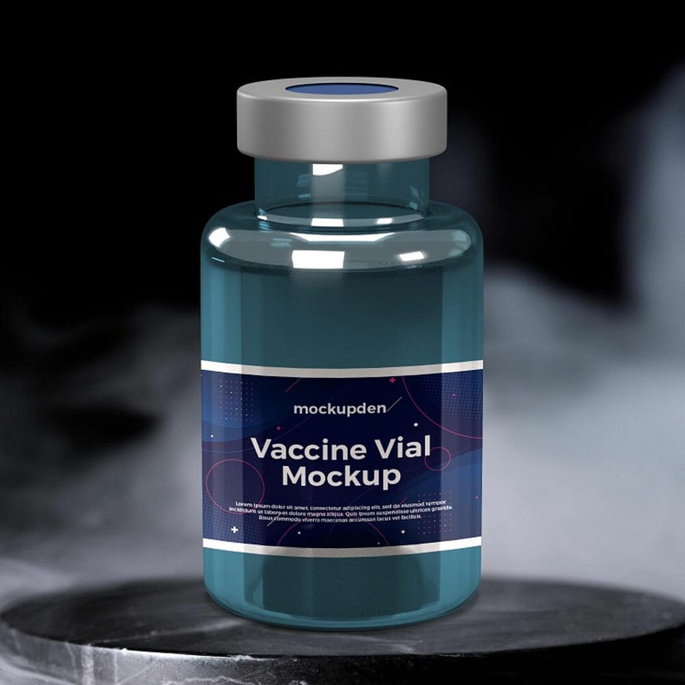 Free Vaccine Vial Mockup PSD Template