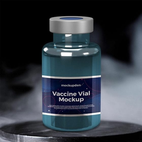 Free Vaccine Vial Mockup PSD Template