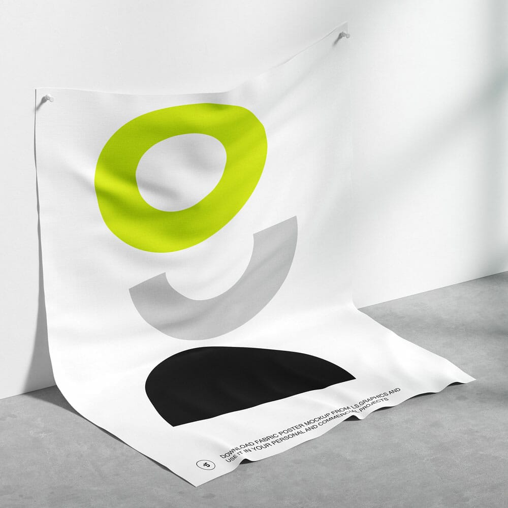 Free Wall Hanging Poster Mockup