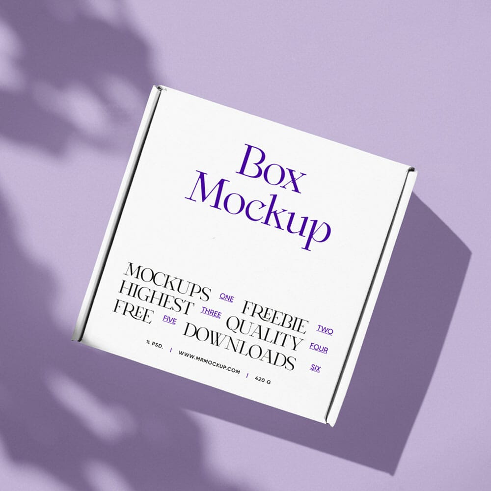 Free White Square Box Mockup