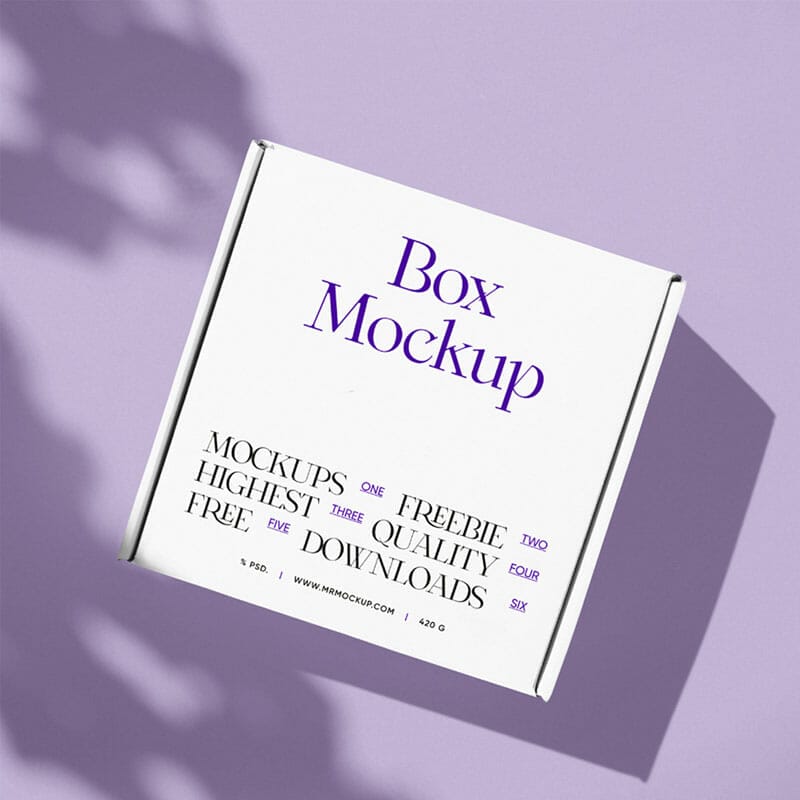 Free White Square Box Mockup