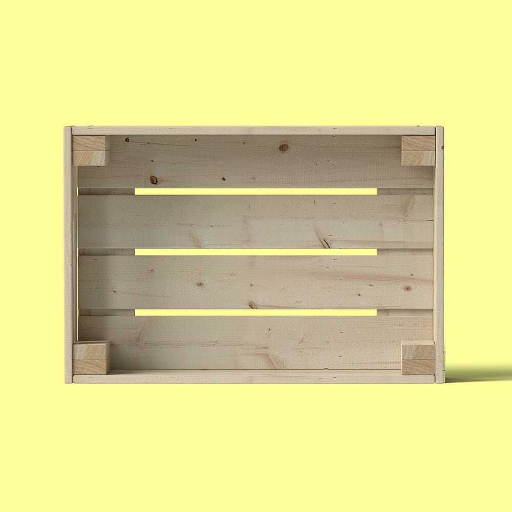 Free Wooden Box Mockup Front View