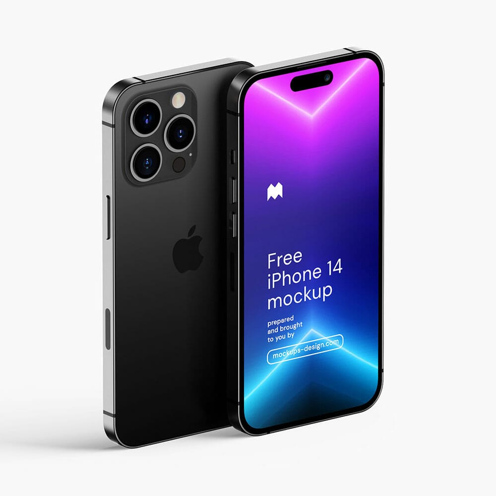 Free iPhone 14 Pro Mockup PSD