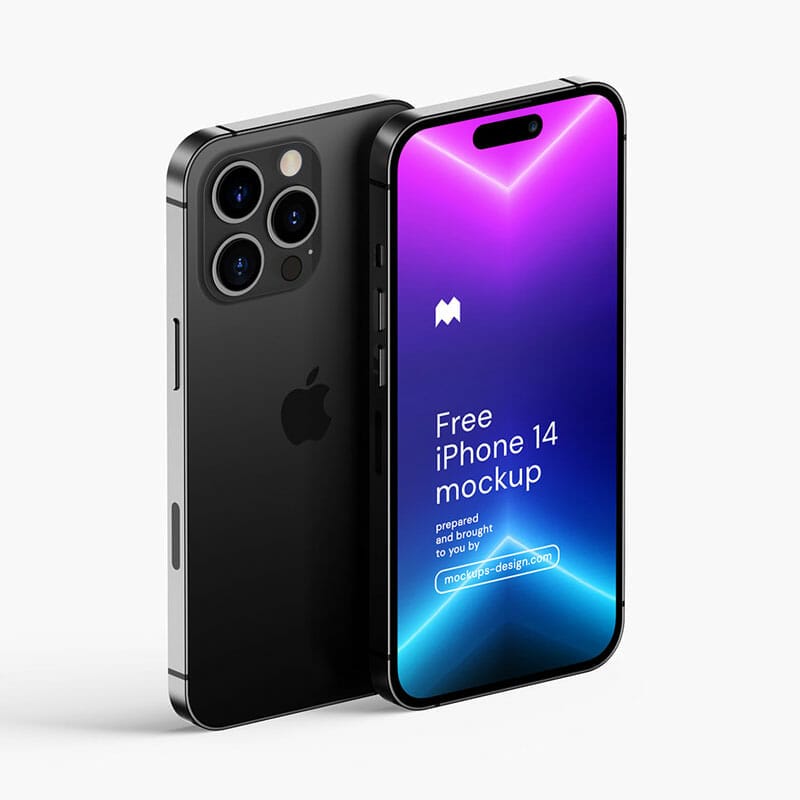 Free iPhone 14 Pro Mockup PSD