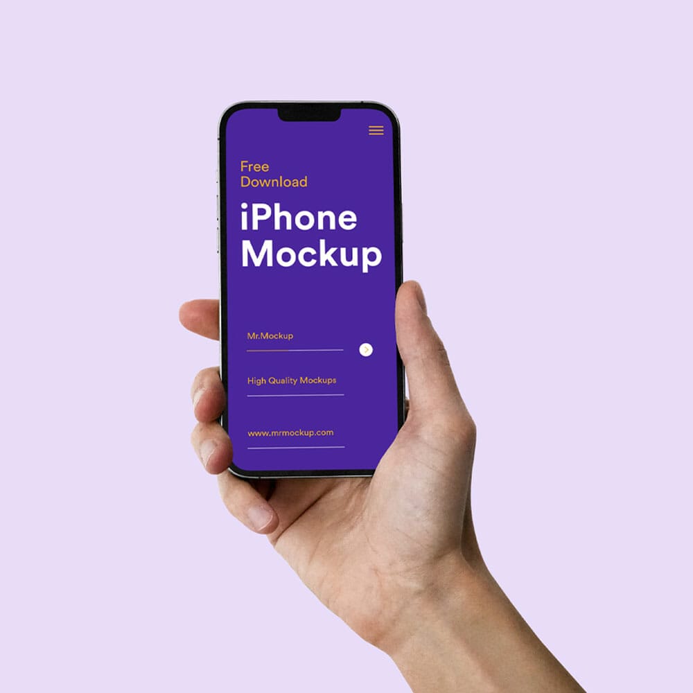 Hand Holding iPhone Mockup