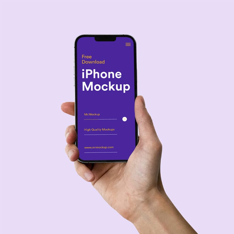 Hand Holding iPhone Mockup
