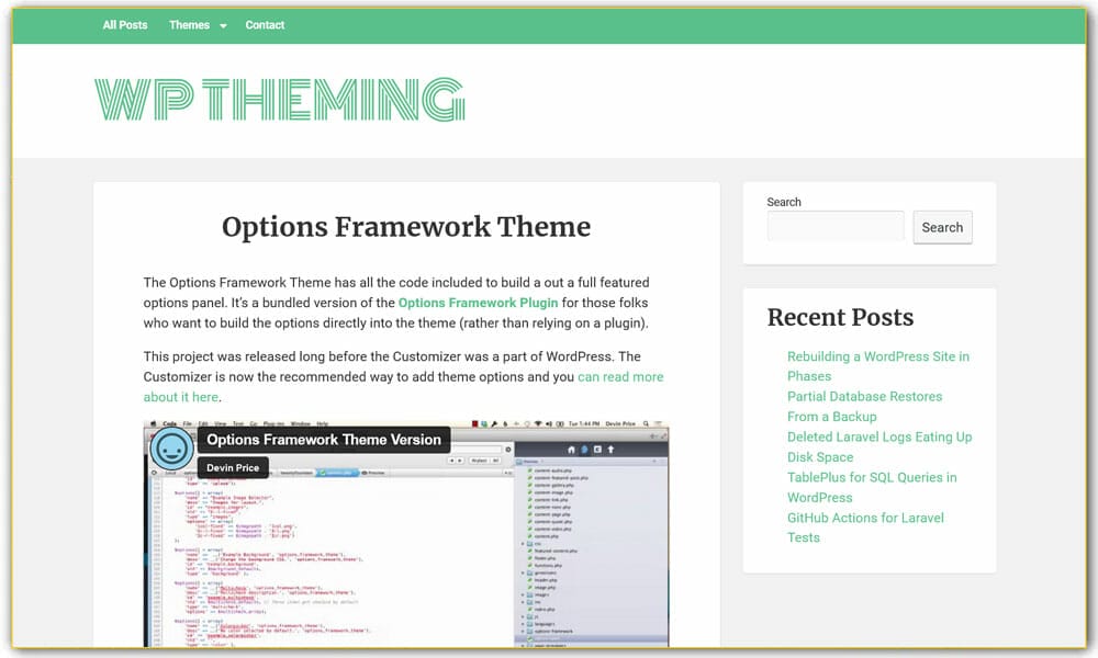 Options Framework Theme