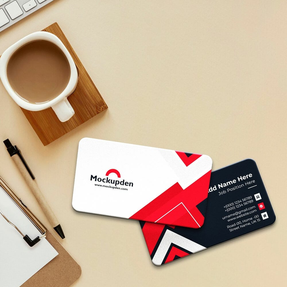 Rounded Corner Business Card Mockup