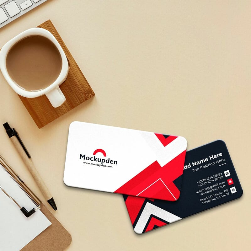 Rounded Corner Business Card Mockup
