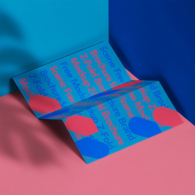 Z Fold PSD Brochure Mockup Scene