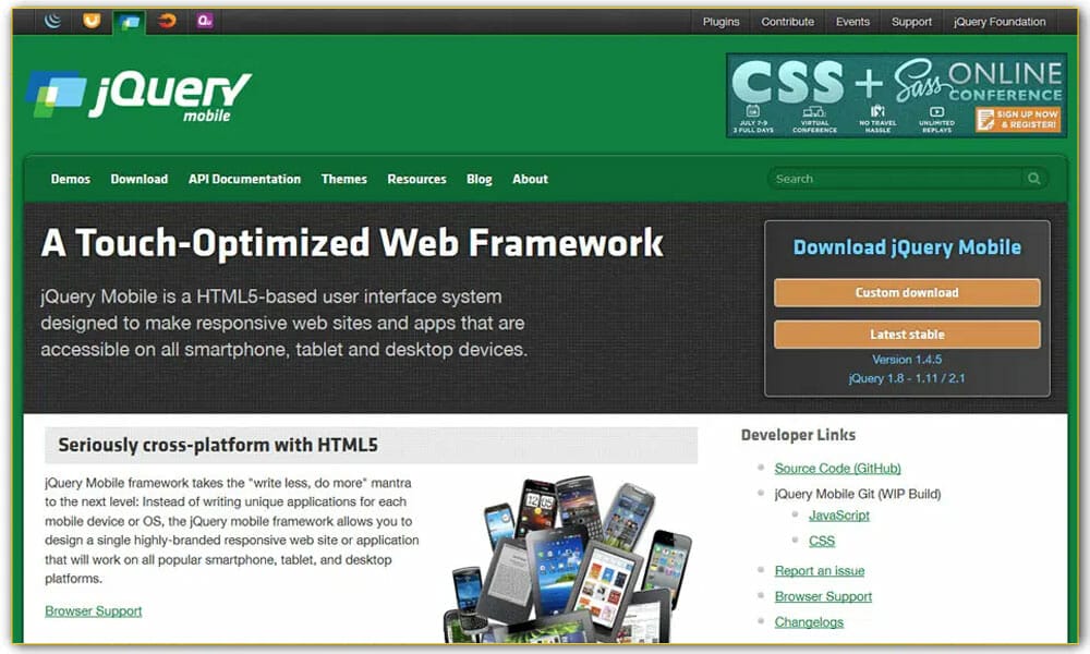 50+ Mobile Application Frameworks (HTML, CSS & Js)