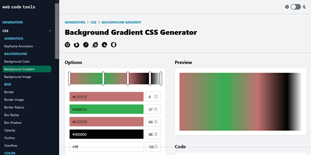 Background Gradient CSS Generator