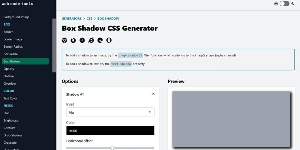 Amazing CSS Shadow Generator Tools Online 18 Box Shadow CSS Generator