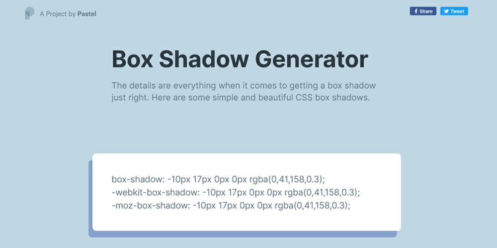 Amazing CSS Shadow Generator Tools Online 17 Box Shadow Generator