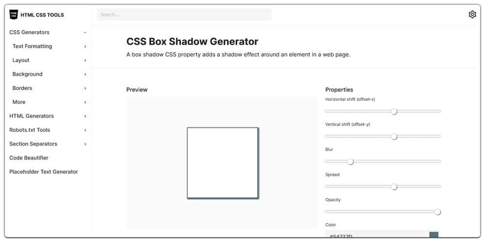 CSS Box Shadow Generator