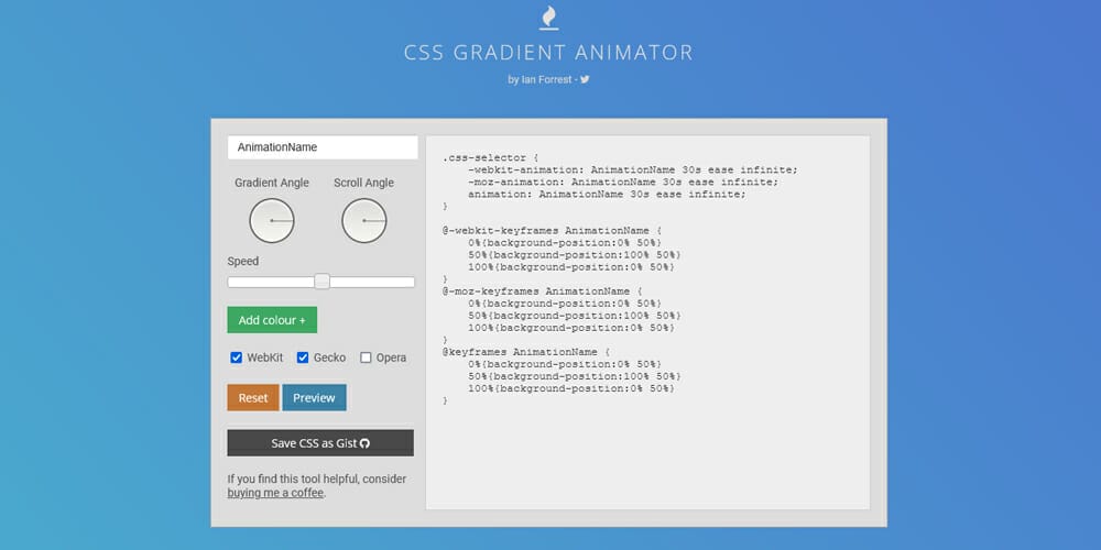 CSS Gradient Animator