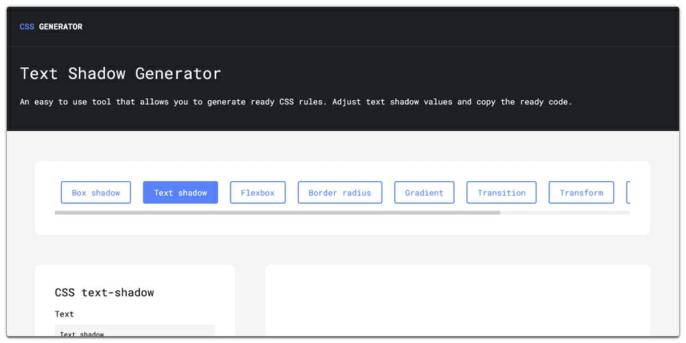 CSS Text Shadow Generator
