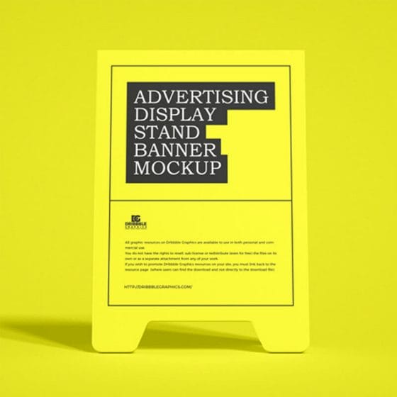 Free Advertising Display Stand Banner Mockup
