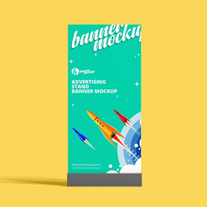 Free Advertising Stand Banner Mockup
