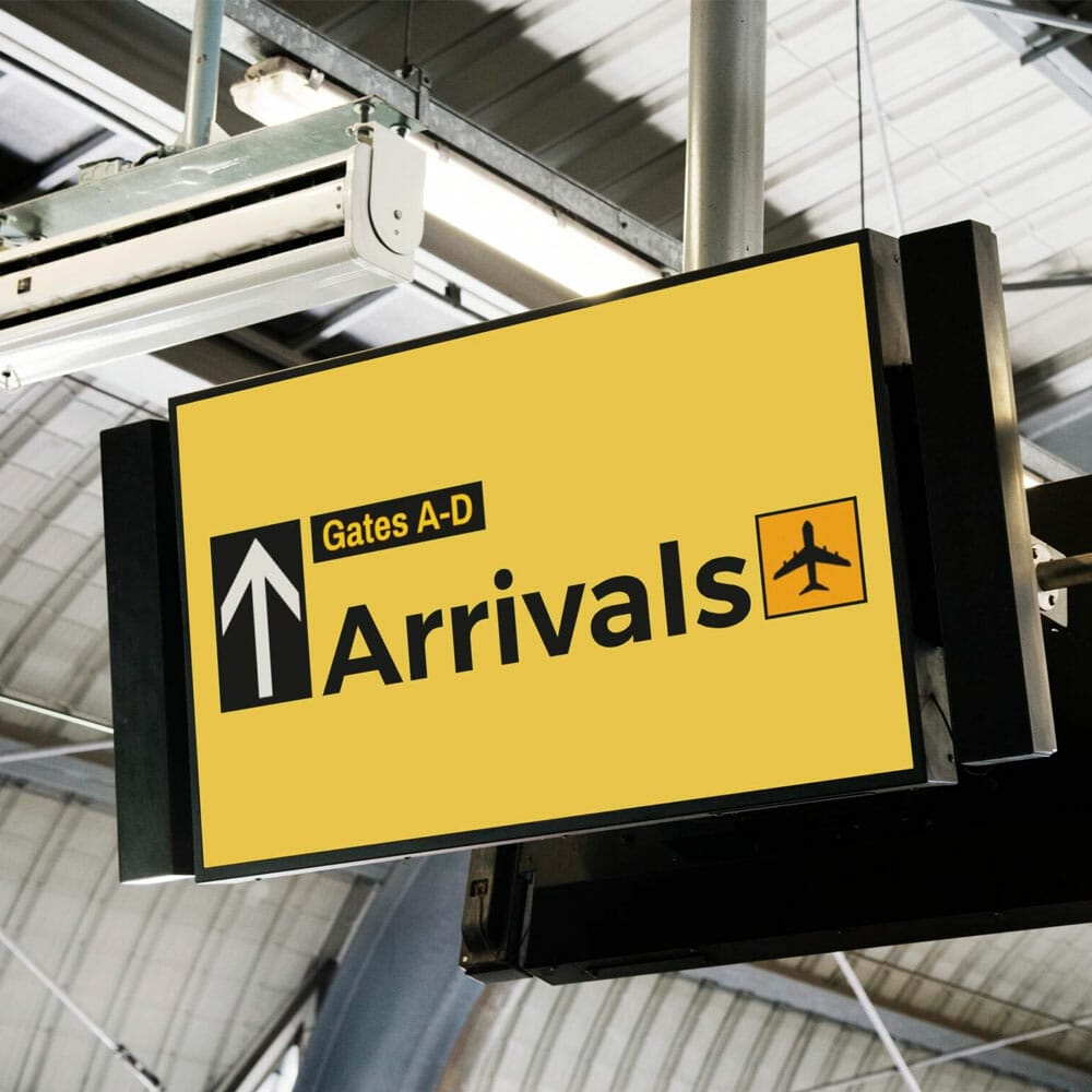 Free Airport Signage Mockup PSD Template PSD
