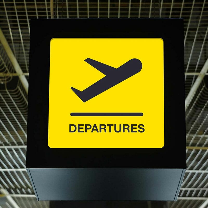 Free Airport Signboard Mockup PSD