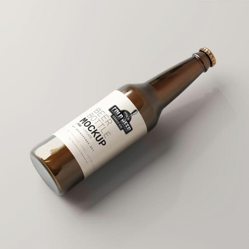 Free Amber Glass Beer Bottle Mockups