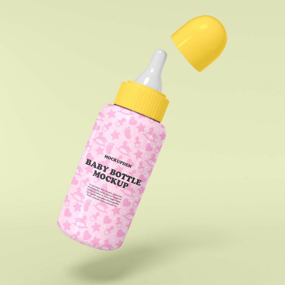 Free Baby Bottle Mockup PSD Template