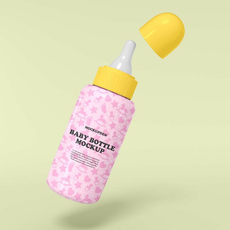 Free Baby Bottle Mockup PSD Template