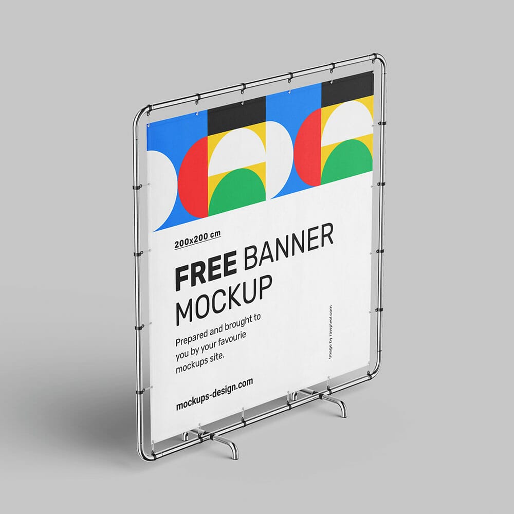Free Baner Mockup / 200 x 200 CM PSD