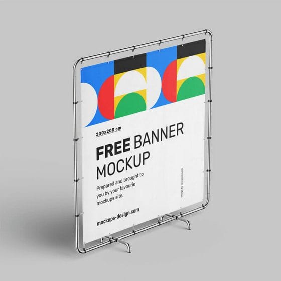 Free Baner Mockup / 200 x 200 CM PSD