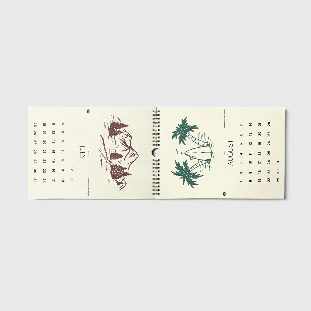 Free Big Open Calendar Mockup
