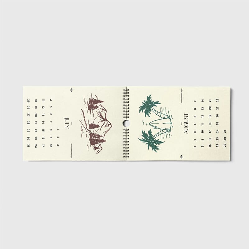 Free Big Open Calendar Mockup