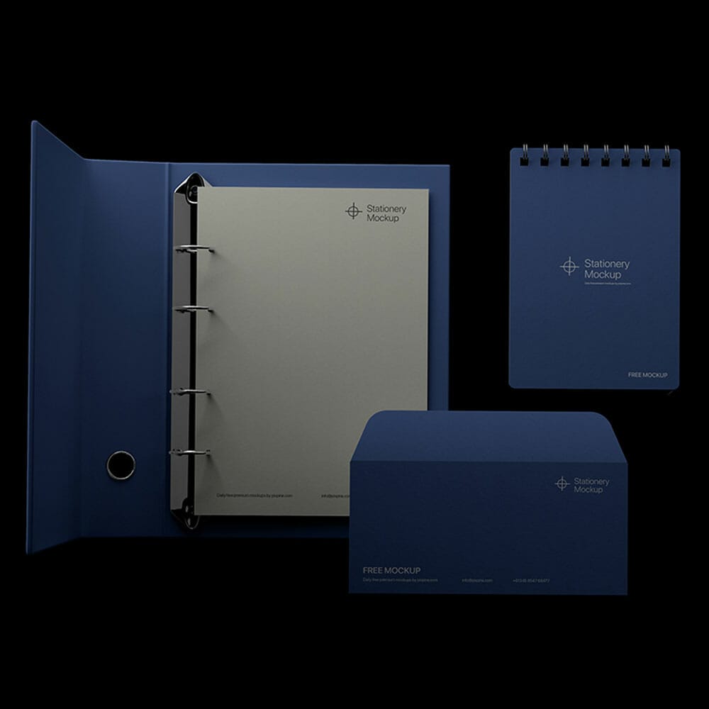 Free Branding Stationery PSD Mockup