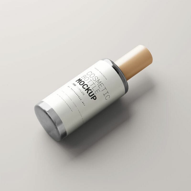 Free Clear Glass Cosmetic Bottle Mockups