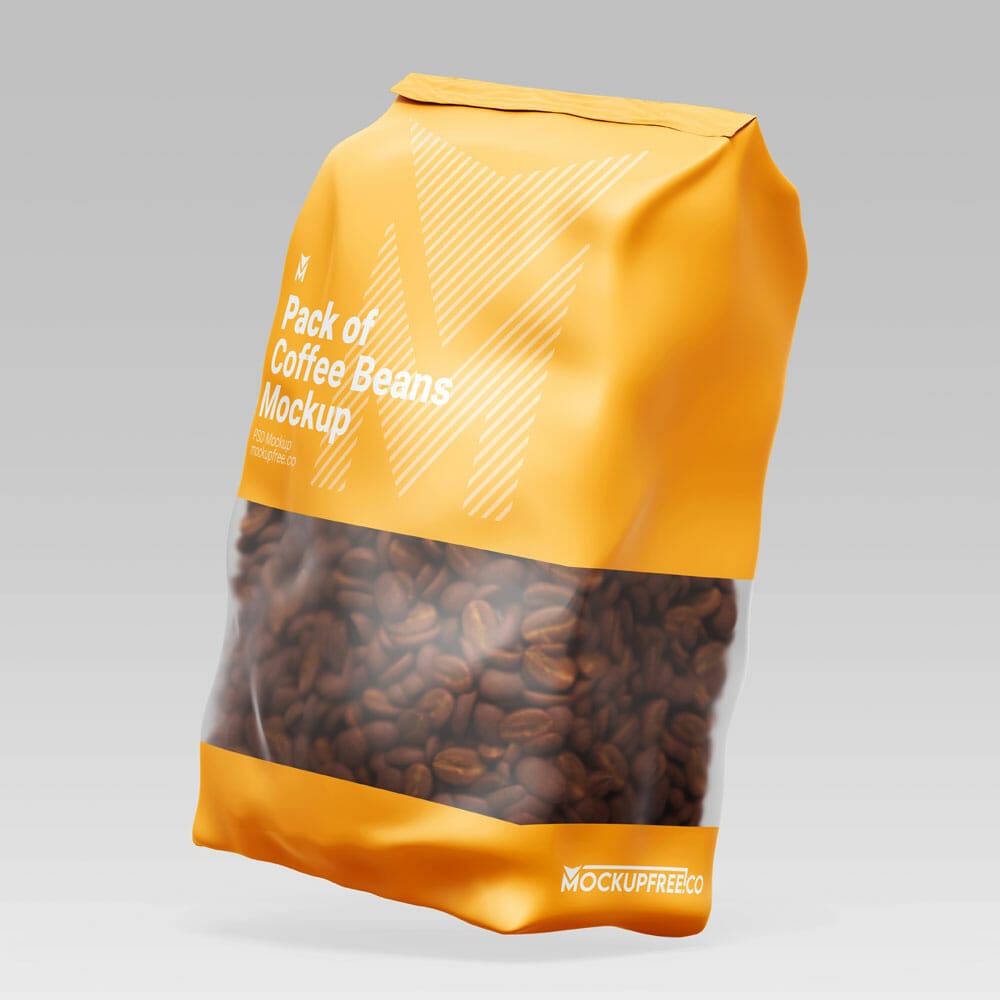 Free Coffee Beans Pack Mockup