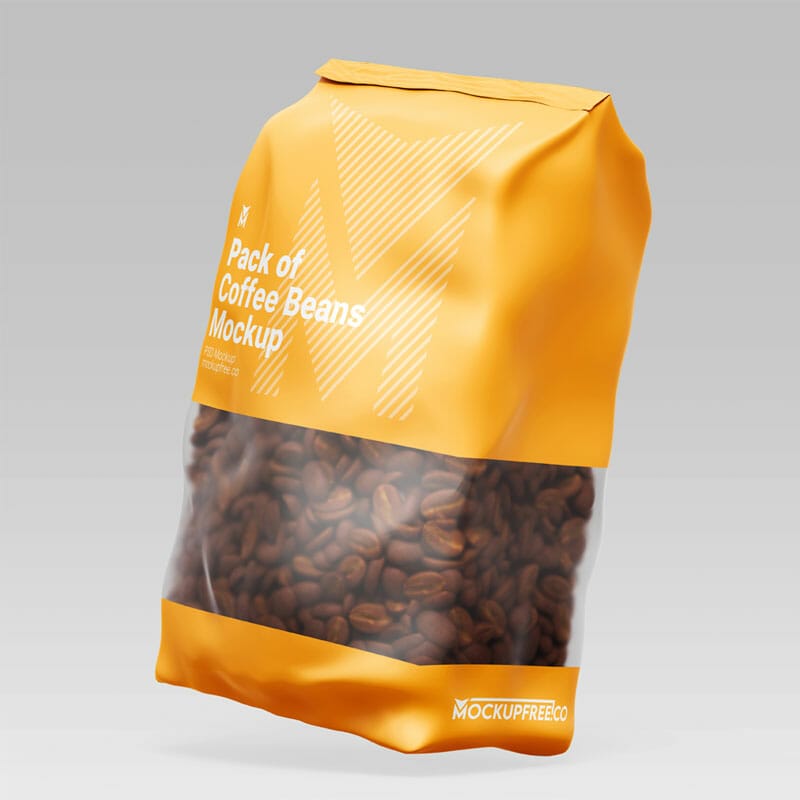 Free Coffee Beans Pack Mockup