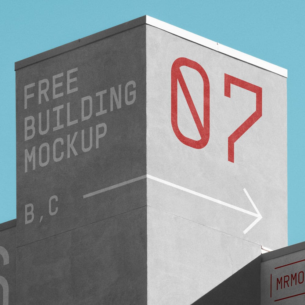 Free Concrete Building PSD Mockup