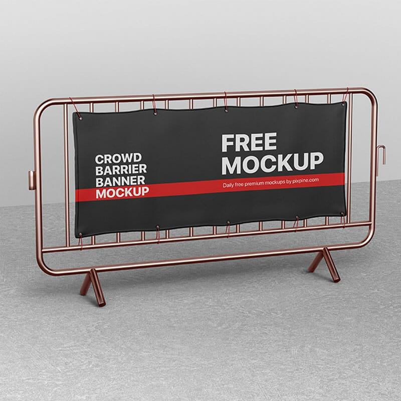 Free Crowd Barrier Banner Mockup