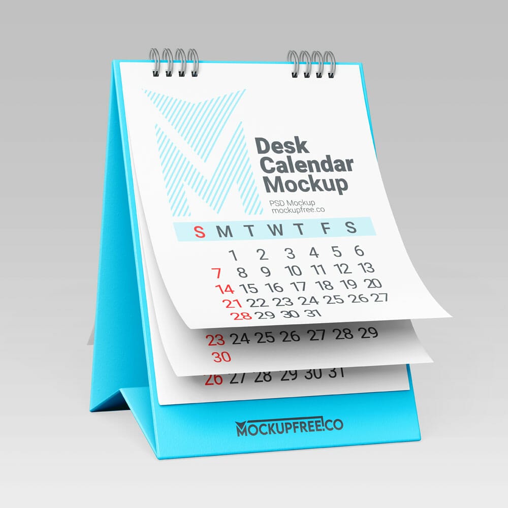 Free Desk Calendar Mockup