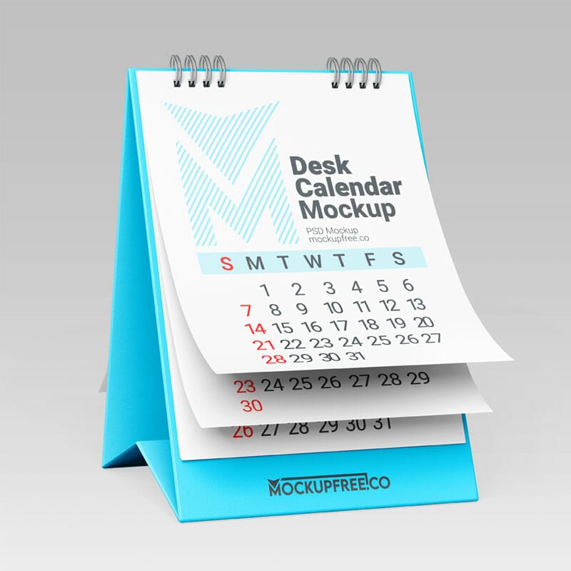 Free Desk Calendar Mockup