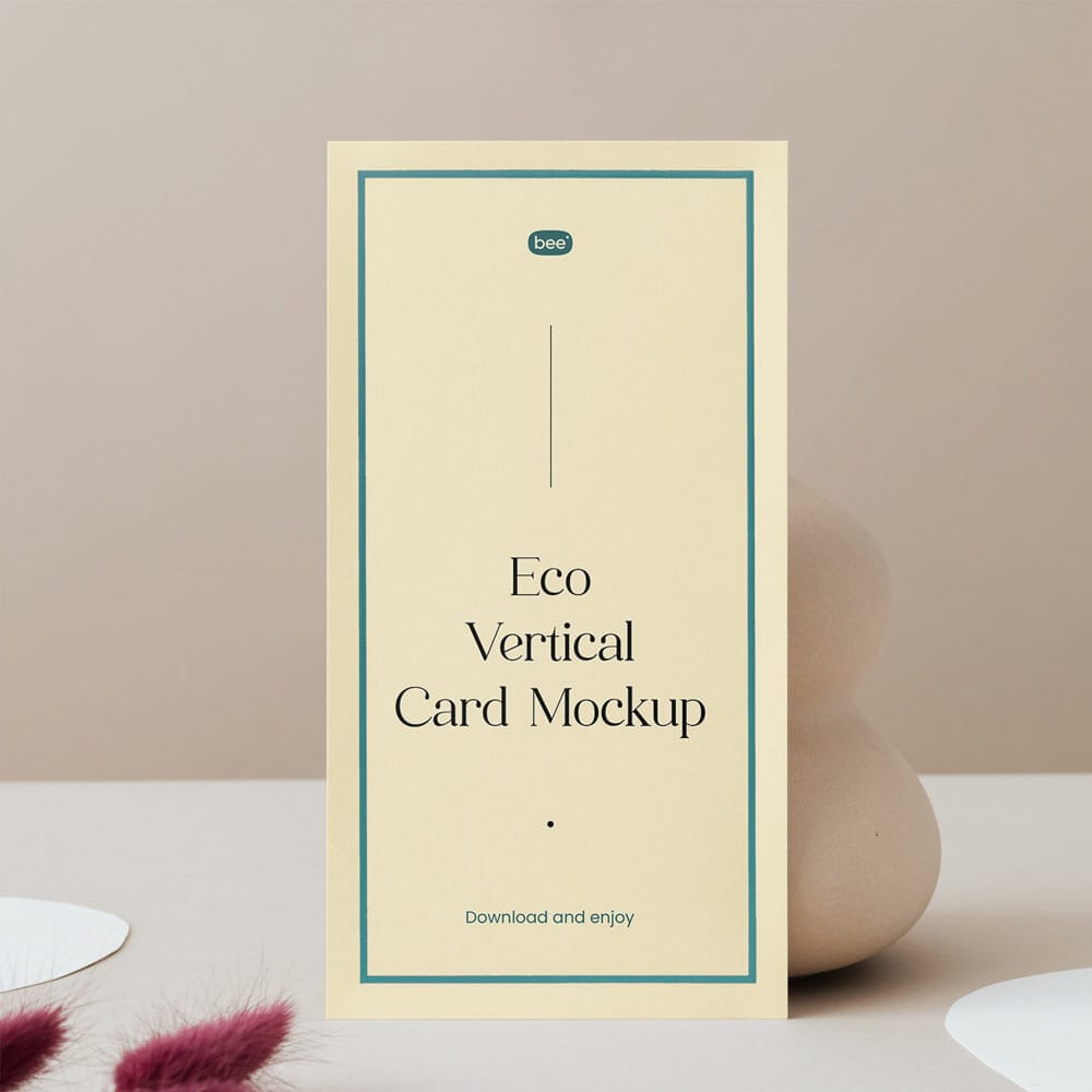 Free Elegant Vertical Card Mockup PSD