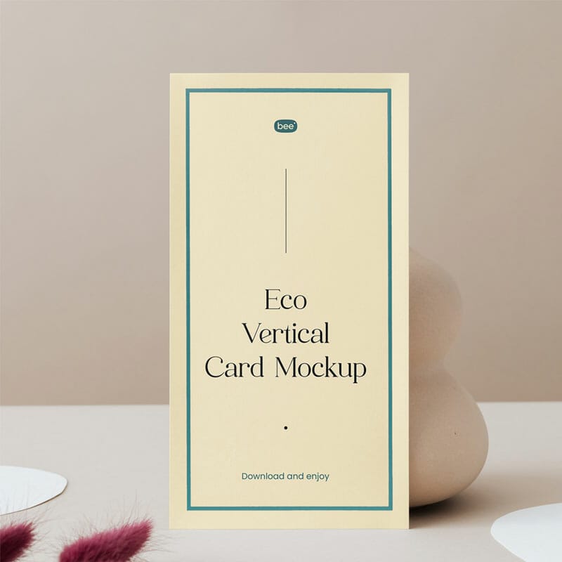 Free Elegant Vertical Card Mockup PSD