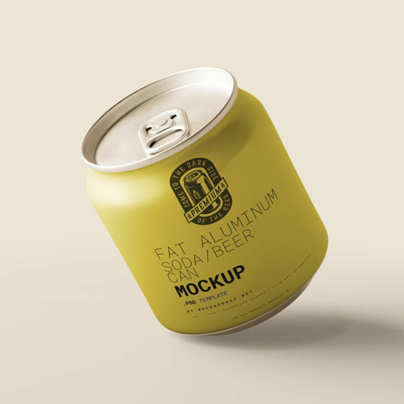 Free Fat Soda Can Mockups
