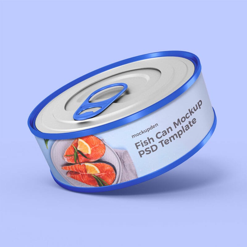 Free Fish Can Mockup PSD Template